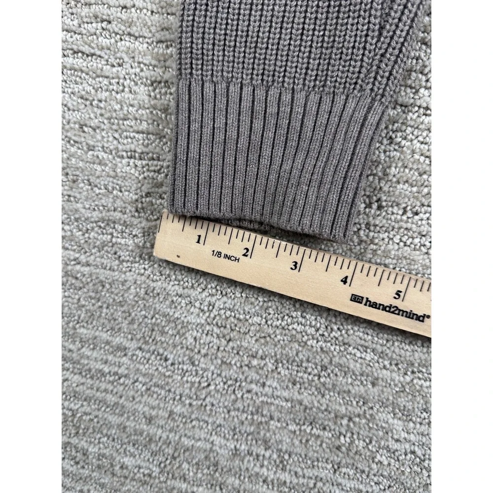 Banana Republic Mens Shawl Collar Cardigan Sweater Taupe Gray Ribbed Knit Small